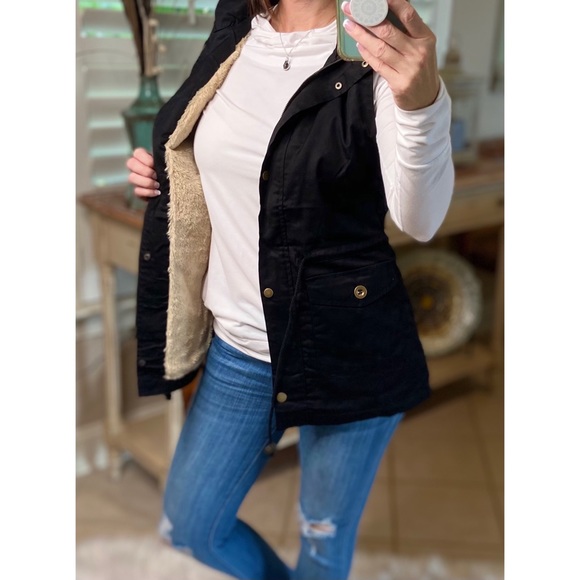 👖 Military Fur Lined Vest US L - Picture 2 of 6